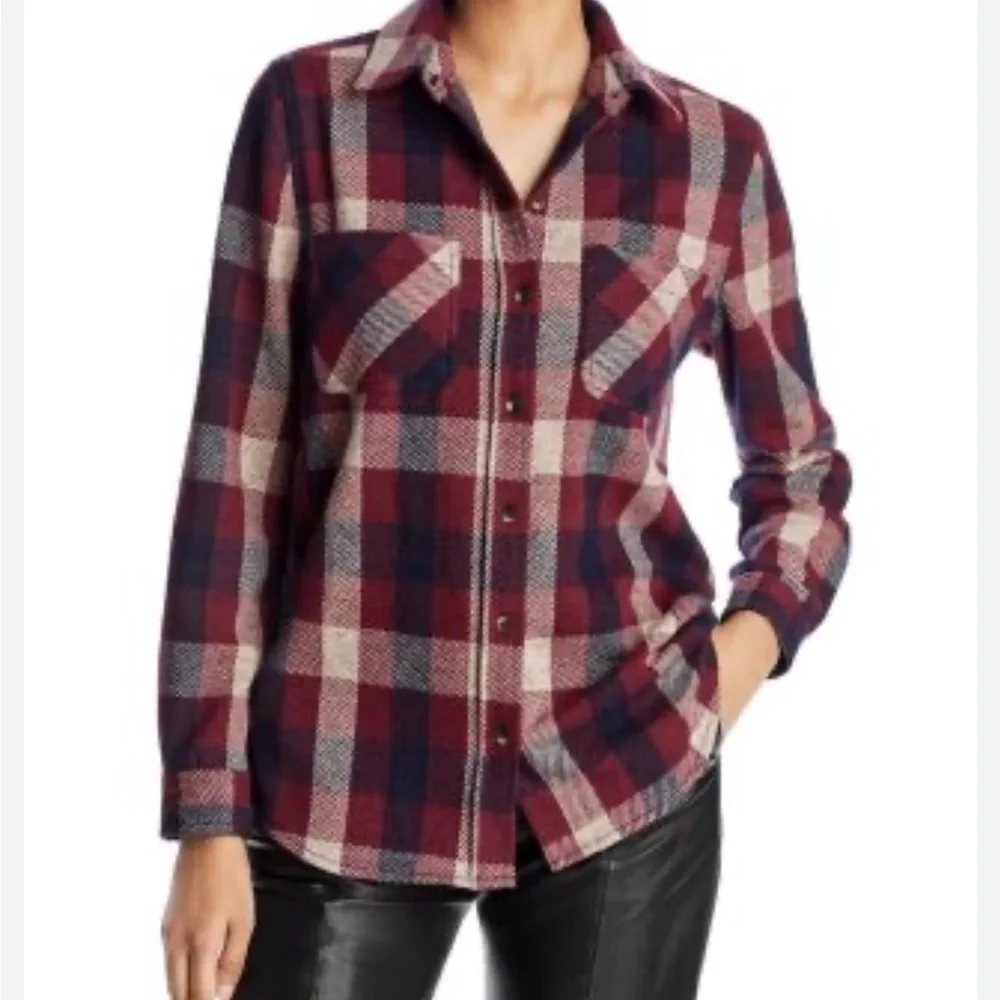 Casa Cabana Women’s Sienna Blue Black Checked Longline Shacket EUC Sz: M
